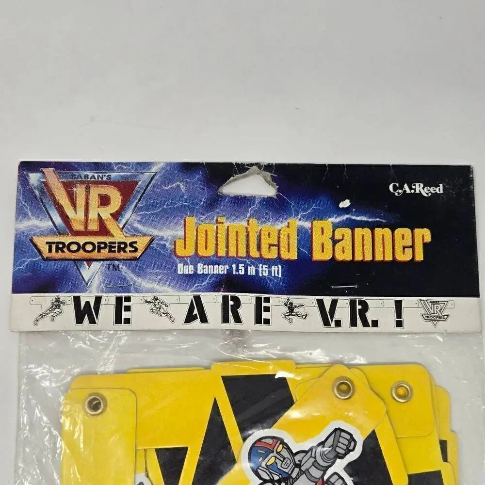 VINTAGE SABANS VR TROOPERS JOINTED WE ARE VR PARTY BANNER 5 FT. 1.5 M NEW